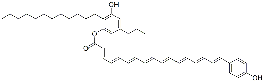 17-(4-Hydroxyphenyl)-2,4,6,8,10,12,14,16-heptadecaoctaenoic acid 2-dodecyl-3-hydroxy-5-propylphenyl ester CAS#: 78368-43-1