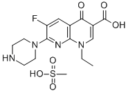1,8-Naphthyridine-3-carboxylic acid, 1,4-dihydro-1-ethyl-6-fluoro-4-ox o-7-(1-piperazinyl)-, monomethanesulfonate CAS#: 75167-06-5