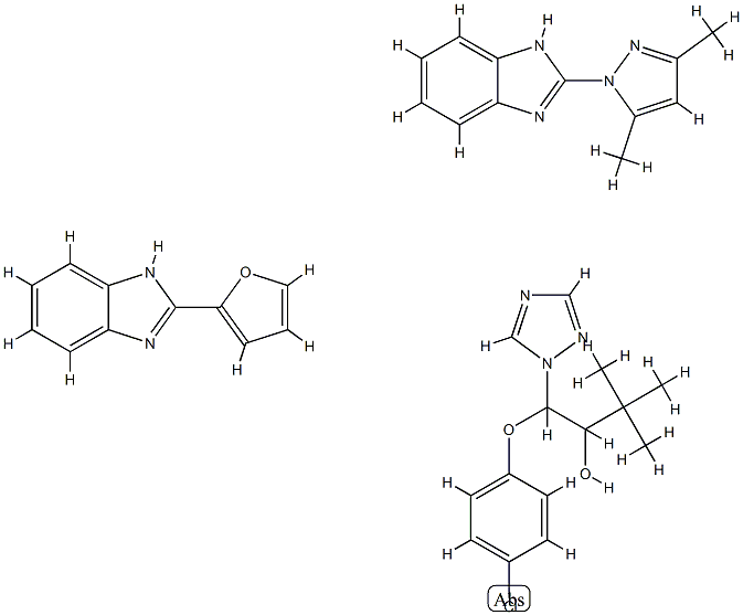 1H-1,2,4-Triazole-1-ethanol, beta-(4-chlorophenoxy)-alpha-(1,1-dimethy lethyl)-, mixt. with 2-(3,5-dimethyl-1H-pyrazol-1-yl)-1H-benzimidazole  and 2-(2-furanyl)-1H-benzimidazole CAS#: 74725-94-3
