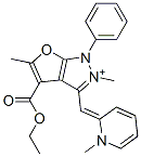 1H-Furo[2,3-c]pyrazolium,  4-(ethoxycarbonyl)-2,5-dimethyl-3-[(1-methyl-2(1H)-pyridinylidene)methyl]-1-phenyl-  (9CI) CAS#: 741667-75-4