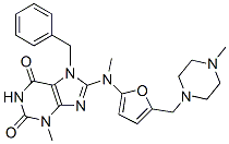 1H-Purine-2,6-dione,  3,7-dihydro-3-methyl-8-[methyl[5-[(4-methyl-1-piperazinyl)methyl]-2-furanyl]amino]-7-(phenylmethyl)- CAS#: 777813-77-1