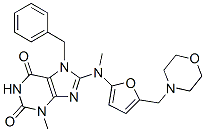 1H-Purine-2,6-dione,  3,7-dihydro-3-methyl-8-[methyl[5-(4-morpholinylmethyl)-2-furanyl]amino]-7-(phenylmethyl)- CAS#: 763043-34-1