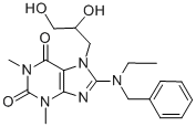 1H-Purine-2,6-dione, 3,7-dihydro-7-(2,3-dihydroxypropyl)-1,3-dimethyl- 8-(ethyl(phenylmethyl)amino)- CAS#: 78720-96-4