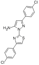 1H-Pyrazol-5-amine, 3-(4-chlorophenyl)-1-(4-(4-chlorophenyl)-2-thiazol yl)- CAS#: 74101-20-5