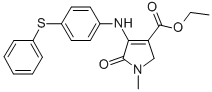 1H-Pyrrole-3-carboxylic acid, 2,5-dihydro-1-methyl-5-oxo-4-((4-(phenyl thio)phenyl)amino)-, ethyl ester CAS#: 77711-87-6