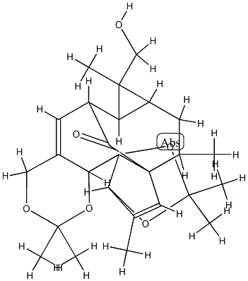 1a,2,7a,13,14,14a-Hexahydro-1-(hydroxymethyl)-1,6,6,9,9,11,13-heptamethyl-10aH-2,12a-methano-1H,4H-cyclopropa[5,6][1,3]dioxolo[2',3']cyclopenta[1',2':9,10]cyclodeca[1,2-d][1,3]dioxin-15-one CAS#: 77573-07-0