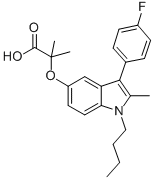 2-((1-Butyl-3-(4-fluorophenyl)-2-methyl-1H-indol-5-yl)oxy)-2-methylpro panoic acid CAS#: 76469-04-0