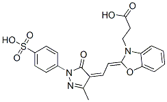 2-[2-[[1,5-Dihydro-3-methyl-5-oxo-1-(4-sulfophenyl)-4H-pyrazol]-4-ylidene]ethylidene]-3(2H)-benzoxazolepropanoic acid CAS#: 72796-92-0