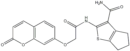 2-(2-(2-oxo-2H-chromen-7-yloxy)acetamido)-5,6-dihydro-4H-cyclopenta[b]thiophene-3-carboxamide CAS#: 791597-51-8