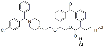 2-[2-[4-[(4-chlorophenyl)benzyl]piperazin-1-yl]ethoxy]ethyl 2-(3-benzoylphenyl)butyrate dihydrochloride CAS#: 76823-79-5