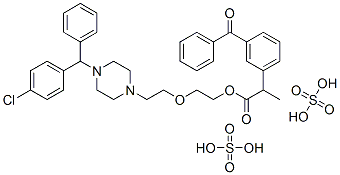 2-[2-[4-[(4-chlorophenyl)benzyl]piperazin-1-yl]ethoxy]ethyl 2-(3-benzoylphenyl)propionate, bis(sulphate) CAS#: 76860-22-5