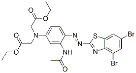 2-[2-Acetylamino-4-[bis(ethoxycarbonylmethyl)amino]phenylazo]-4,6-dibromobenzothiazole CAS#: 79453-78-4