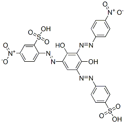2-[[2,4-Dihydroxy-3-[(4-nitrophenyl)azo]-5-[(4-sulfophenyl)azo]phenyl]azo]-5-nitrobenzenesulfonic acid CAS#: 72139-03-8