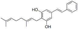 2-[(2E)-3,7-Dimethyl-2,6-octadienyl]-5-[(1E)-2-phenylethenyl]-1,3-benzenediol CAS#: 72165-33-4