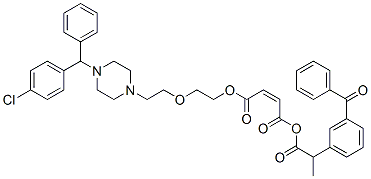 2-(3-benzoylphenyl)propionoyl 2-[2-[4-[(4-chlorophenyl)benzyl]piperazin-1-yl]ethoxy]ethyl maleate CAS#: 76823-83-1