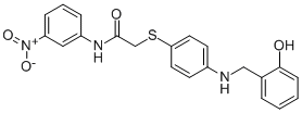 2-((4-[(2-HYDROXYBENZYL)AMINO]PHENYL)SULFANYL)-N-(3-NITROPHENYL)ACETAMIDE CAS#: 763108-19-6