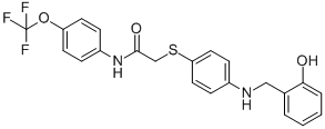 2-((4-[(2-HYDROXYBENZYL)AMINO]PHENYL)SULFANYL)-N-[4-(TRIFLUOROMETHOXY)PHENYL]ACETAMIDE CAS#: 763126-21-2
