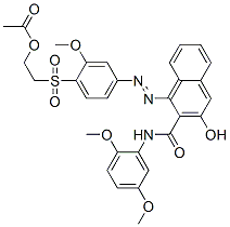 2-[[[4-[2-[N-(2,5-dimethoxyphenyl)carbamoyl]-3-hydroxynaphthyl]azo]-2-methoxyphenyl]sulphonyl]ethyl acetate CAS#: 79641-13-7