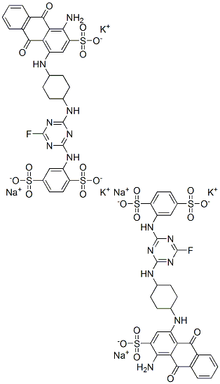 2-[[4-[[4-[(4-amino-9,10-dihydro-9,10-dioxo-3-sulpho-1-anthryl)amino]cyclohexyl]amino]-6-fluoro-1,3,5-triazin-2-yl]amino]benzene-1,4-disulphonic acid, potassium sodium salt CAS#: 72987-16-7