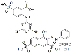 2-[[4-chloro-6-[[8-hydroxy-3,6-disulpho-7-[(2-sulphophenyl)azo]-1-naphthyl]amino]-1,3,5-triazin-2-yl]amino]-5-sulphobenzoic acid CAS#: 77093-20-0