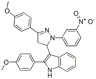 2-(4-methoxyphenyl)-3-[5-(4-methoxyphenyl)-2-(3-nitrophenyl)-3,4-dihyd ropyrazol-3-yl]-1H-indole CAS#: 76195-77-2