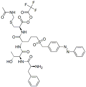 2-[[[4-(phenylazo)phenyl]methyl]sulphonyl]ethyl S-(acetamidomethyl)-N-[N-(N-3-phenyl-L-alanyl-L-threonyl)-L-seryl]-L-cysteinate, mono(perfluoroacetate) CAS#: 76408-65-6