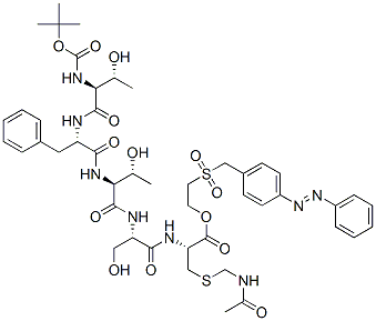 2-[[[4-(phenylazo)phenyl]methyl]sulphonyl]ethyl S-(acetamidomethyl)-N-[N-[N-[N-[N-(tert-butoxycarbonyl)-L-threonyl]-3-phenyl-L-alanyl]-L-threonyl]-L-seryl]-L-cysteinate CAS#: 76408-66-7