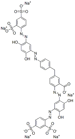 2-[[5-[(2,4-Disulfophenyl)azo]-2,4-dihydroxyphenyl]azo]-5-[[4-[[5-[(2,4-disulfophenyl)azo]-2,4-dihydroxyphenyl]azo]phenyl]methyl]benzoic acid pentasodium salt CAS#: 72089-21-5