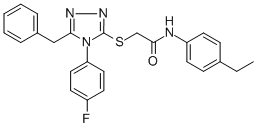 2-([5-BENZYL-4-(4-FLUOROPHENYL)-4H-1,2,4-TRIAZOL-3-YL]SULFANYL)-N-(4-ETHYLPHENYL)ACETAMIDE CAS#: 763139-01-1