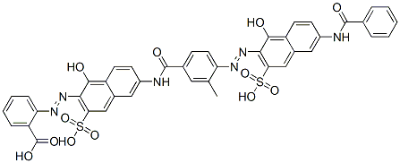 2-[[6-[[4-[[6-(Benzoylamino)-1-hydroxy-3-sulfo-2-naphthalenyl]azo]-3-methylbenzoyl]amino]-1-hydroxy-3-sulfo-2-naphthalenyl]azo]benzoic acid CAS#: 784088-94-4