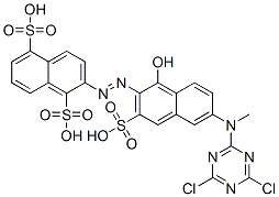 2-[[6-[(4,6-dichloro-1,3,5-triazin-2-yl)methylamino]-1-hydroxy-3-sulpho-2-naphthyl]azo]naphthalene-1,5-disulphonic acid CAS#: 73816-75-8