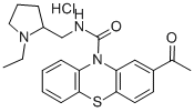 2-Acetyl-N-((1-ethyl-2-pyrrolidinyl)methyl)phenothiazine-10-carboxamid e monohydrochloride CAS#: 74240-90-7