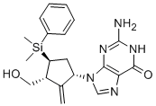 2-Amino-9-[(1S,3R,4S)-4-(dimethylphenylsilyl)-3-(hydroxymethyl)-2-methylenecyclopentyl]-1,9-dihydro-6H-purin-6-one CAS#: 701278-07-1