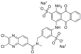 2-Anthracenesulfonic acid, 1-amino-4-[[4-[[[(2,3-dichloro- 6-quinoxalinyl)carbonyl]methylamino]methyl] -2-sulfophenyl]amino]-9,10-dihydro-9,10-dioxo-, sodium salt CAS#: 72894-31-6