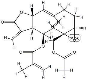 2-Methylpropenoic acid [(1aR,4E,5aR,8aR,9R,10aS)-10a-acetoxymethyl-1a,2,3,5a,7,8,8a,9,10,10a-decahydro-4-methyl-8-methylene-7-oxooxireno[5,6]cyclodeca[1,2-b]furan-9-yl] ester CAS#: 75680-34-1