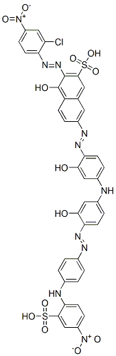 2-Naphthalenesulfonic acid, 3-[(2-chloro-4-nitrophenyl) azo]-4-hydroxy-7-[[2-hydroxy-4-[[3-hydroxy-4-[[4 -[(4-nitro-2-sulfophenyl)amino]phenyl]azo]phenyl]amin o]phenyl]azo]- CAS#: 72139-00-5