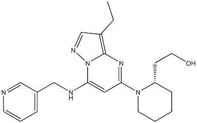 2-Piperidineethanol, 1-[3-ethyl-7-[(3-pyridinylMethyl)aMino]pyrazolo[1,5-a]pyriMidin-5-yl]-, (2S)- CAS#: 779353-02-5