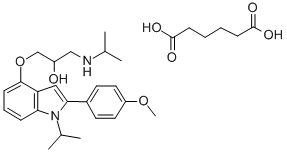 2-Propanol, 1-((2-(4-methoxyphenyl)-1-isopropyl-1H-indol-4-yl)oxy)-3-i sopropylamino-, hexanedioate (1:1) (salt) CAS#: 76410-41-8