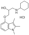2-Propanol, 1-(cyclohexylamino)-3-((1,2,3-trimethyl-1H-indol-4-yl)oxy) -, monohydrochloride CAS#: 76410-33-8
