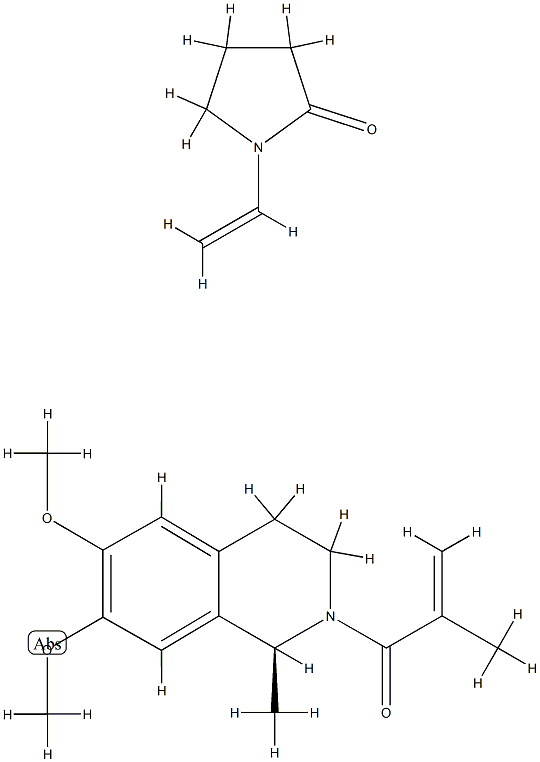 2-Pyrrolidinone, 1-ethenyl-, polymer with (S)-1,2,3,4-tetrahydro-6,7-d imethoxy-1-methyl-2-(2-methyl-1-oxo-2-propenyl)isoquinoline CAS#: 77288-29-0