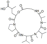 2-methyl-3-(10,11,14-trimethyl-2,5,9,12,15,18-hexaoxo-13,16-dipropan-2 -yl-4-oxa-1,8,11,14,17-pentazabicyclo[17.3.0]docos-3-yl)propanoic acid CAS#: 79385-97-0
