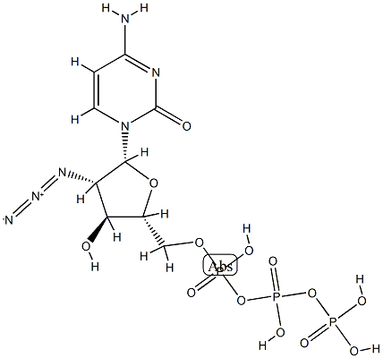2(1H)-Pyrimidinone, 4-amino-1-(2-azido-2-deoxy-5-O-(hydroxy((hydroxy(p hosphonooxy)phosphinyl)oxy)phosphinyl)-beta-D-arabinofuranosyl)- CAS#: 79065-89-7
