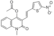 2(1H)-Quinolinone, 4-(acetyloxy)-1-methyl-3-(2-(5-nitro-2-thienyl)ethe nyl)- CAS#: 74693-57-5