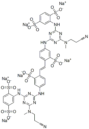 2,2'-[1,2-Ethenediylbis[(3-sulfo-4,1-phenylene)imino[6-[(2-cyanoethyl)methylamino]-1,3,5-triazine-4,2-diyl]imino]]bis(1,4-benzenedisulfonic acid)hexasodium salt CAS#: 72727-73-2