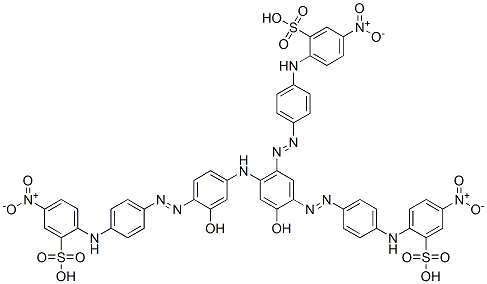 2,2'-[[4-Hydroxy-6-[[3-hydroxy-4-[[4-[(4-nitro-2-sulfophenyl)amino]phenyl]azo]phenyl]amino]-1,3-phenylene]bis(azo-4,1-phenyleneimino)]bis(5-nitrobenzenesulfonic acid) CAS#: 72139-02-7