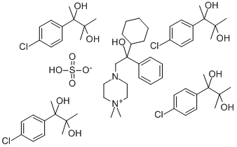 2,3-Butanediol, 2-(p-chlorophenyl)-3-methyl- mixed with 4-(beta-cycloh exyl-beta-hydroxyphenethyl)-1,1-dimethylpiperazinium sulfate (4:1) CAS#: 76485-09-1