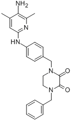 2,3-Piperazinedione, 1-(p-((5-amino-4,6-dimethyl-2-pyridyl)amino)benzy l)-4-benzyl- CAS#: 77917-46-5