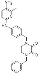 2,3-Piperazinedione, 1-(p-((5-amino-6-methyl-2-pyridyl)amino)benzyl)-4 -benzyl- CAS#: 77917-42-1