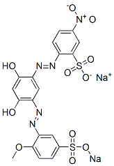 2',4'-Dihydroxy-5'-(2-methoxy-5-sodiooxysulfonylphenylazo)-4-nitroazobenzene-2-sulfonic acid sodium salt CAS#: 72906-17-3