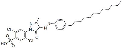 2,5-dichloro-4-[4-[(4-dodecylphenyl)azo]-4,5-dihydro-3-methyl-5-oxo-1H-pyrazol-1-yl]benzenesulphonic acid CAS#: 72330-33-7
